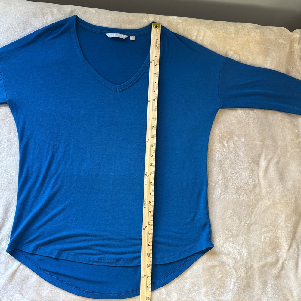 Athleta Blue‎ cloudlight cowl relaxed long sleeve top Women's Size S - Picture 3 of 7